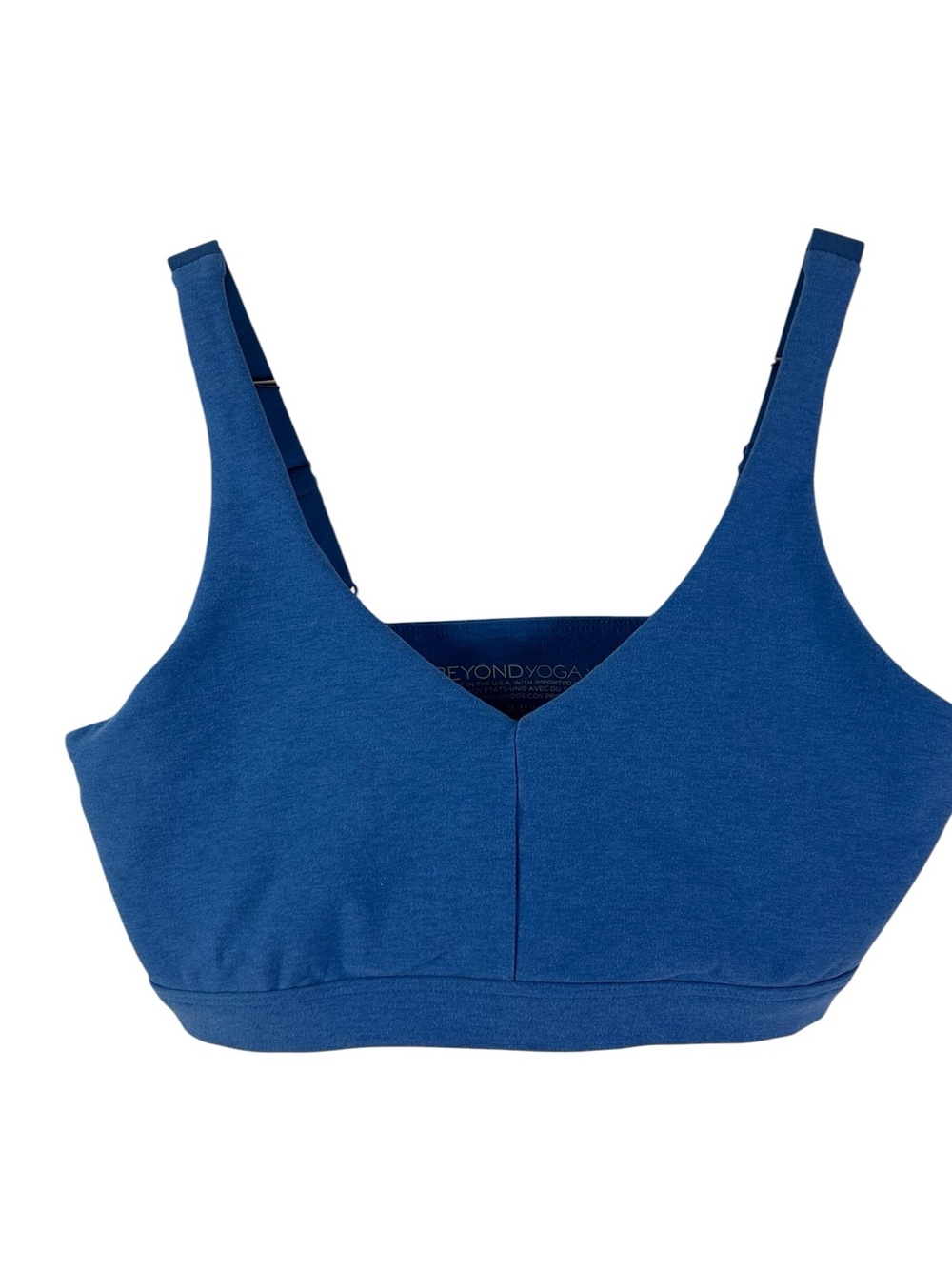 Beyond Yoga Blue V-Neck Seamless Support Bra